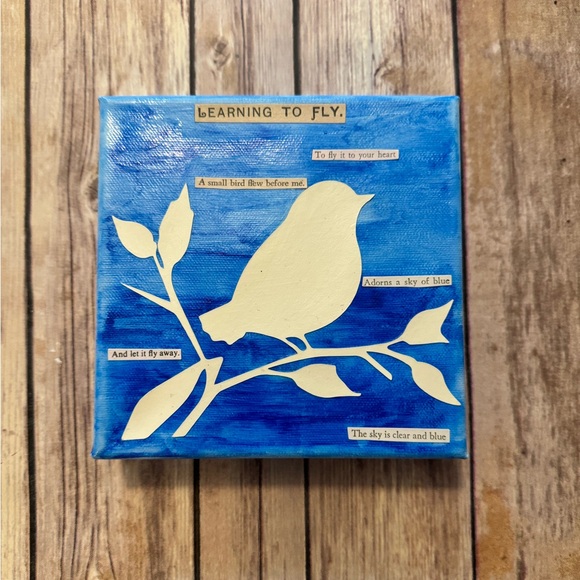 Hand Crafted Other - Handmade Bird Mixed Media Wall Decor Art